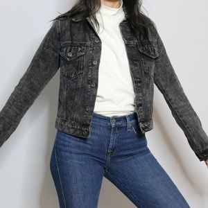 Black Acid Wash Denim Jacket